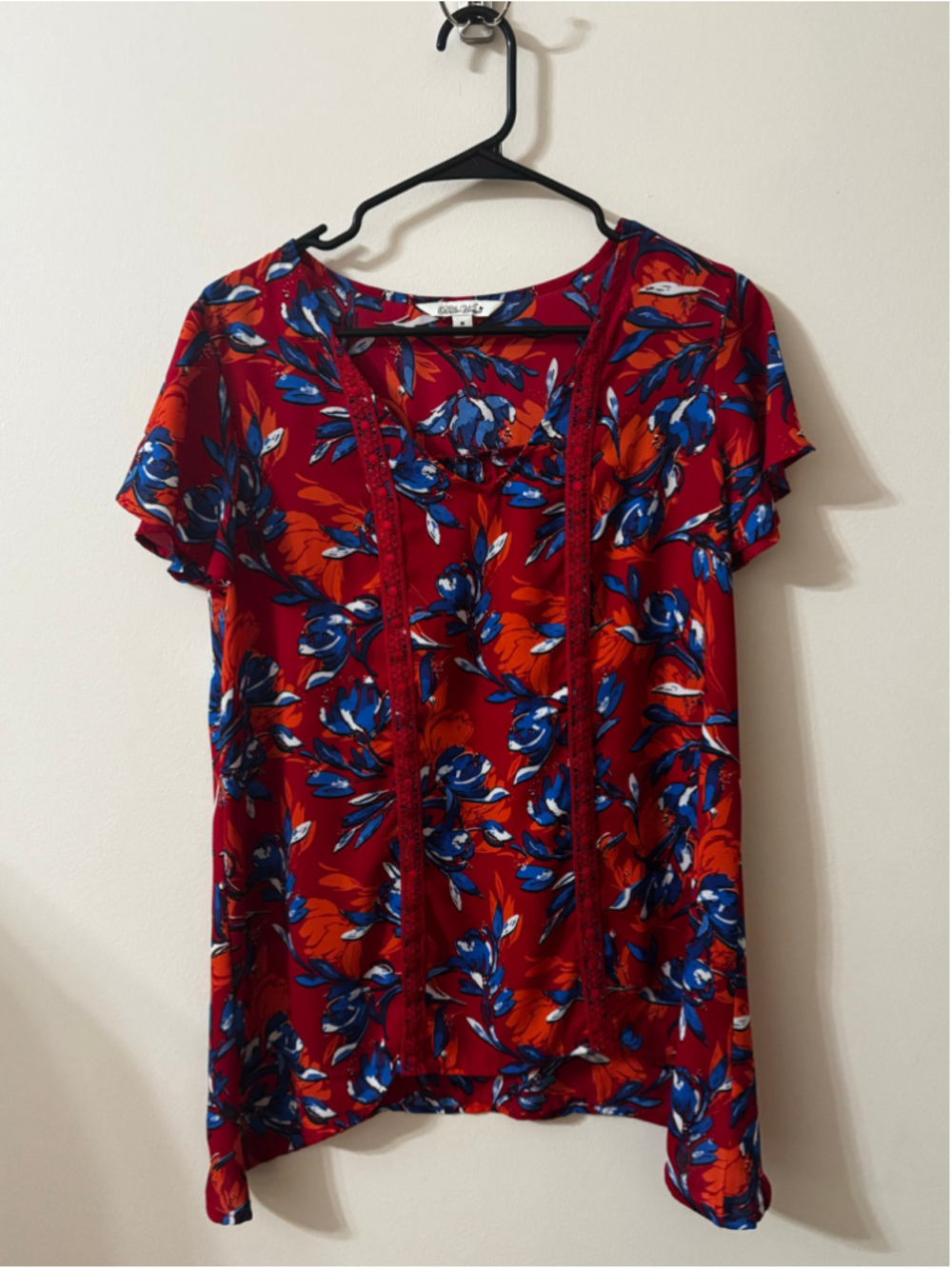 The Pioneer Woman Floral Blouse Size M Red Blue